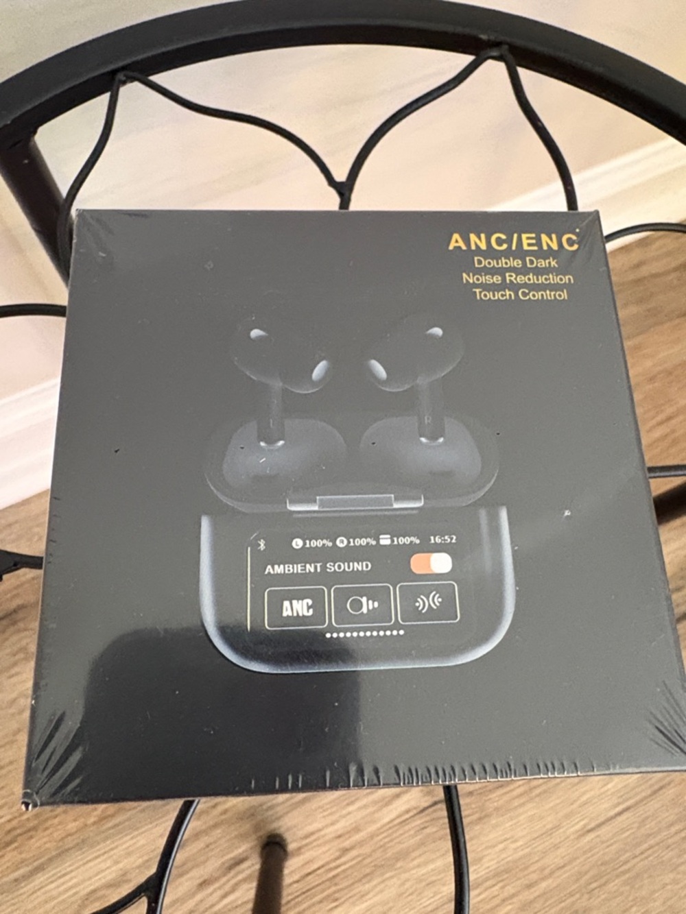 Double Dark Noise Reduction Touch Control Earbuds - Black